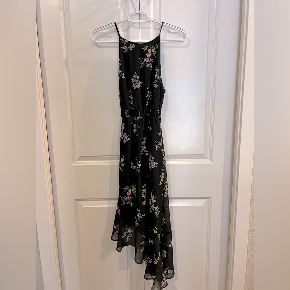 AQUA Ruffled Asymmetrical Hem Dress Size S